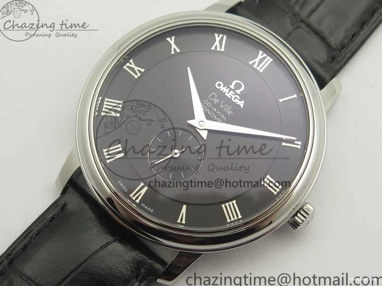 0413 De Ville Prestige Small Second TWF 1:1 Best Edition Black Dial on Black Leather Strap MIYOTA Resilient 8037